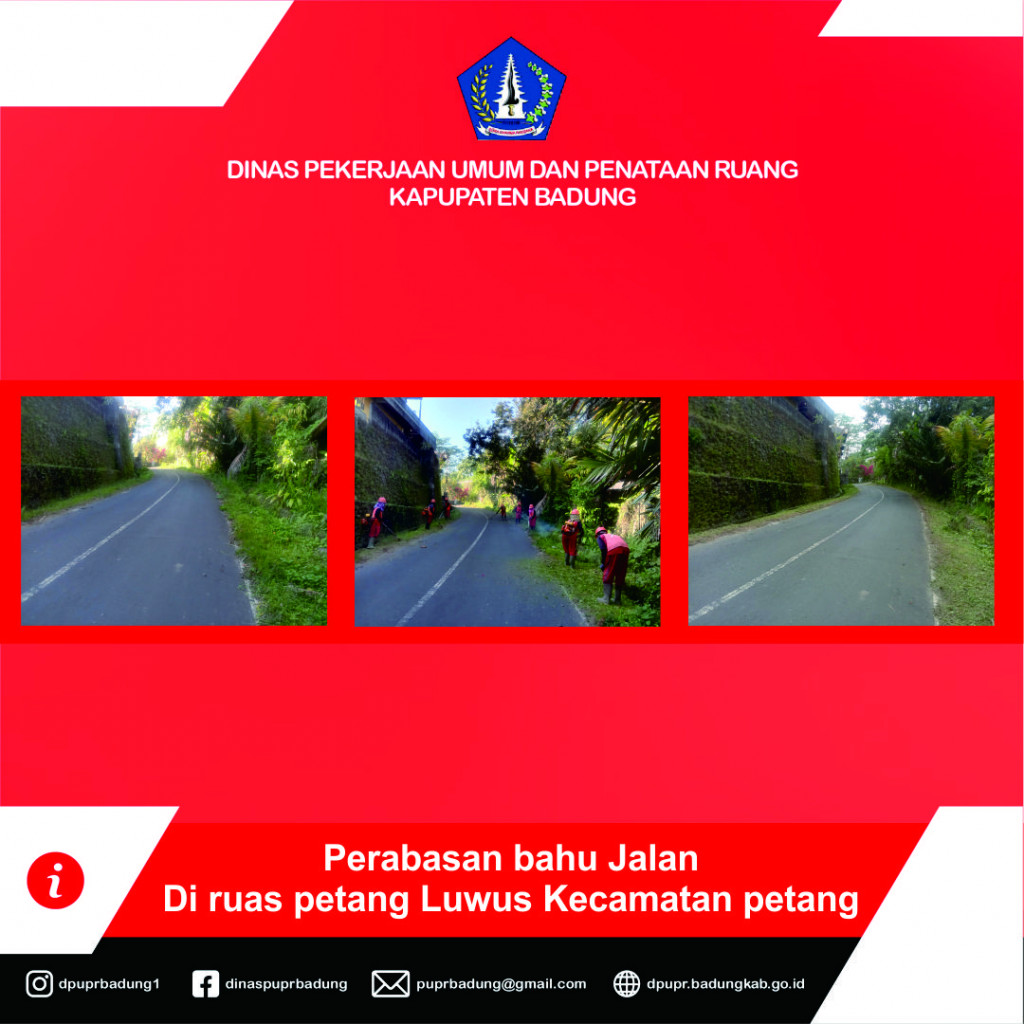 perabasan bahu jalan di ruas petang Luwus kecamatan petang